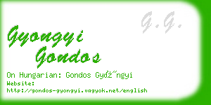 gyongyi gondos business card